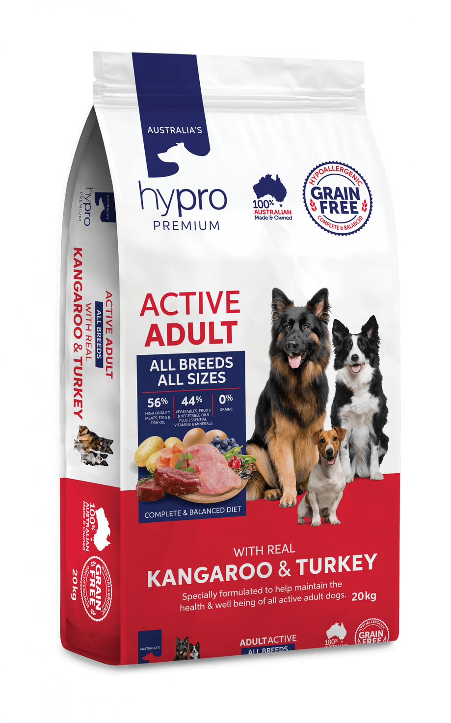 hypro PREMIUM ACTIVE ADULT Grain Free Kangaroo & Turkey 20kg