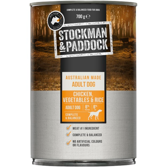 Stockman & Paddock Chicken, Veg & Rice 700g Can (12 Pack)