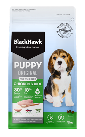 Black Hawk (Medium Breed) Puppy Chicken & Rice 20kg